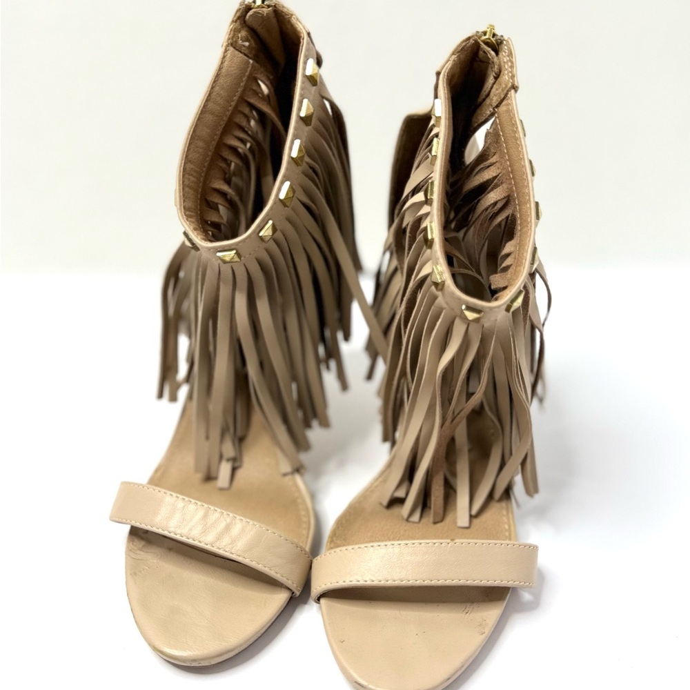 Steve Madden Beige Fringe Sandals